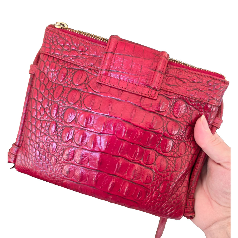 Brahmin Red Mojito Melbourne Croc Embossed Crossbody Original Papers & Price tag - Picture 2 of 4